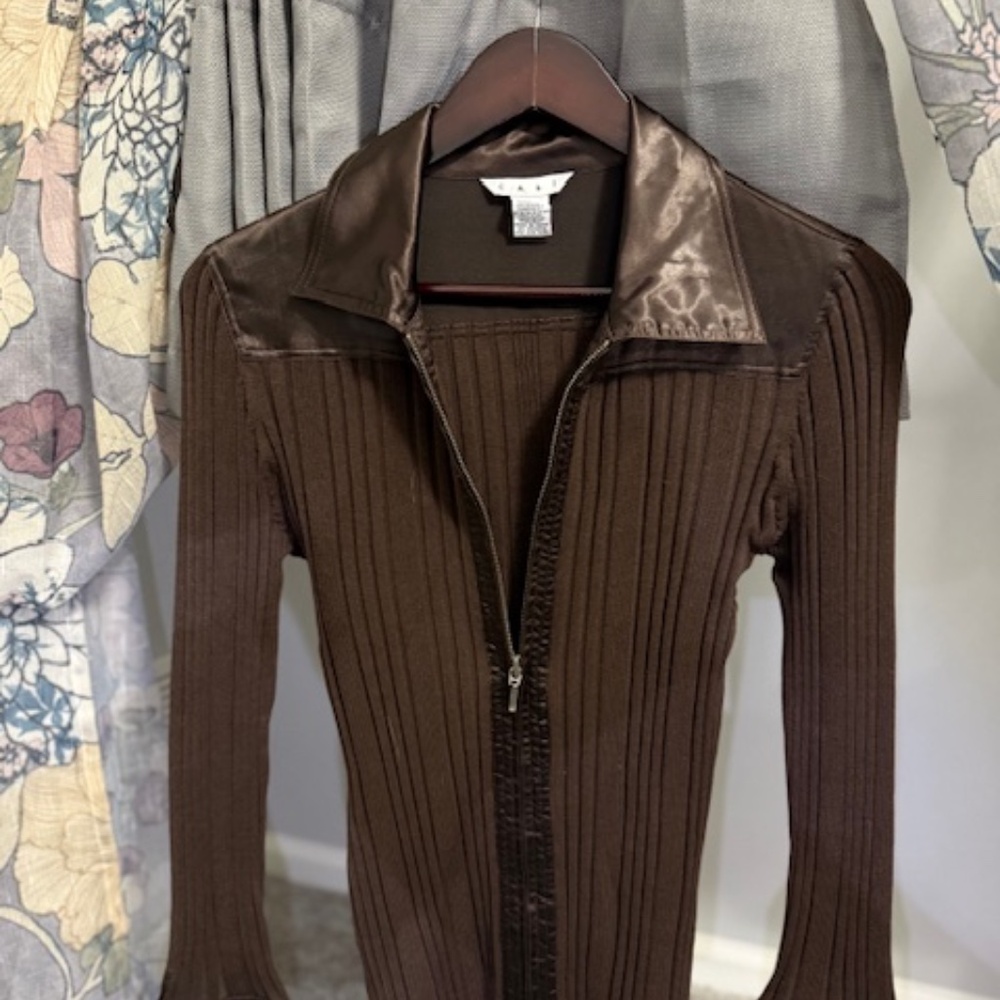 Cabi silk blend long sleeve sweater